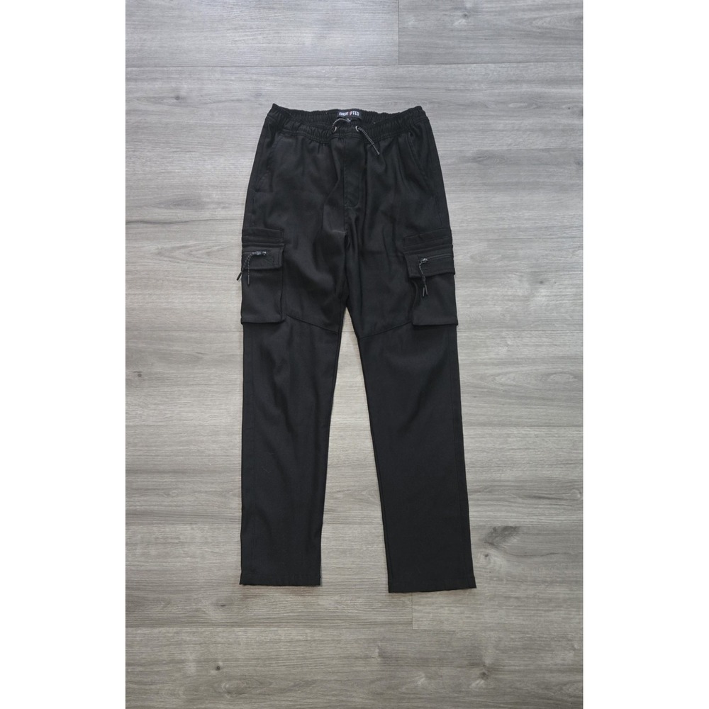 Encrypted Waterproof Cargo Utility Pants Streetwear Skater Black Youth L 14/16